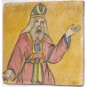 Iran Persia Judaica Hand Painted Pottery Glazed Ceramic Tile Depicting a Temple Jewish Priest ( Kohen ) in Holy Garment