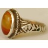 Iran Islam Shia Natural Agate Aqeeq Soleymani Aqiq Silver 900 Ring