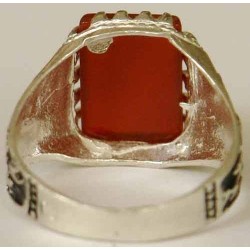 Iran Islam Shia Imam Ali Name Natural Agate Aqeeq Aqiq Sterling Silver 925 Ring