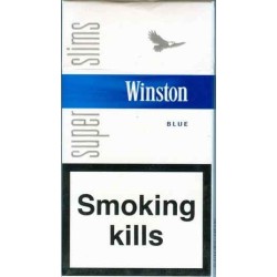 WINSTON Blue Super Slims Health Warning Unopened Full Cigarette Pack