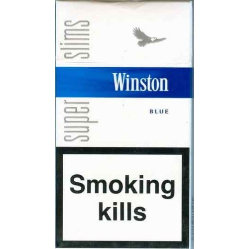 WINSTON Blue Super Slims Health Warning Unopened Full Cigarette Pack