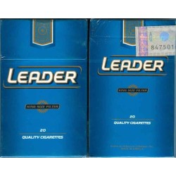 Greece Greek LEADER King Size Filter with Iran Tax Label & Persian Health Warning Unopened Full Cigarette Pack