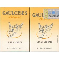 France French GAULOISES Blondes with Iran Tax Label & Persian Health Warning Unopened Full Cigarette Pack