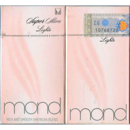 U.A.E. MOND Super Slim Lights with Iran Tax Label Unopened Full Cigarette Pack