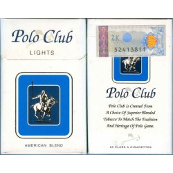 POLO CLUB LIGHTS with Iran Tax Label & Persian Health Warning Unopened Full Cigarette Pack