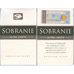SOBRANIE ULTRA LIGHTS King Size with Iran Tax Label & Persian Health Warning Text on side Unopened Full Cigarette Pack