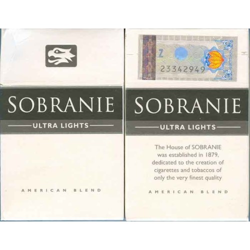 SOBRANIE ULTRA LIGHTS King Size with Iran Tax Label & Persian Health Warning Text on side Unopened Full Cigarette Pack