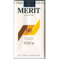 MERIT Lights 100's Unopened Full Cigarette Pack