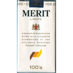 MERIT Lights 100's Unopened Full Cigarette Pack