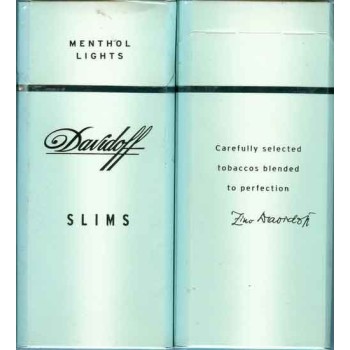 Germany DAVIDOFF Menthol Lights Slims for UAE with Arabic Health Warning Inscrpts Unopened Full Cigarette Pack