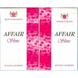 AFFAIR Slims with Arabic Health Warning Text Unopened Full Cigarette Pack