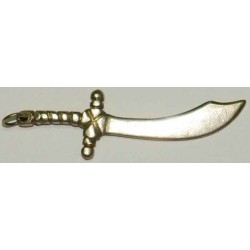 Iran Islam Arab Arabic Large Size Sterling Silver 925 Sword Pendant Necklace