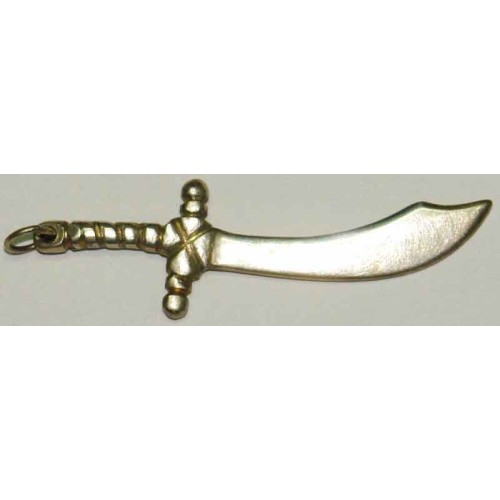 Iran Islam Arab Arabic Large Size Sterling Silver 925 Sword Pendant Necklace