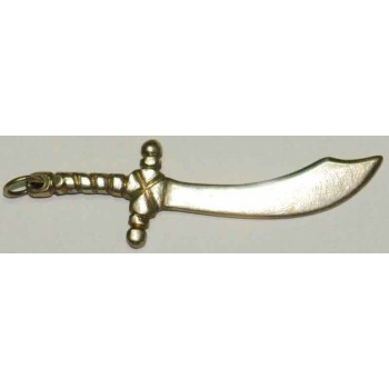 Iran Islam Arab Arabic Large Size Sterling Silver 925 Sword Pendant Necklace