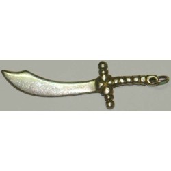 Iran Islam Arab Arabic Large Size Sterling Silver 925 Sword Pendant Necklace