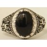 Iran Islam Shia Imam Ali Name Natural Onyx Black Agate Aqeeq Aqiq Sterling Silver 925 Ring
