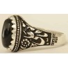 Iran Islam Shia Imam Ali Name Natural Onyx Black Agate Aqeeq Aqiq Sterling Silver 925 Ring