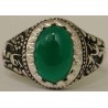 Iran Islam Shia Imam Ali Name Natural Chrysoprase Green Agate Aqeeq Aqiq Sterling Silver 925 Ring