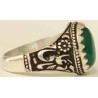 Iran Islam Shia Imam Ali Name Natural Chrysoprase Green Agate Aqeeq Aqiq Sterling Silver 925 Ring
