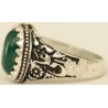 Iran Islam Shia Imam Ali Name Natural Chrysoprase Green Agate Aqeeq Aqiq Sterling Silver 925 Ring
