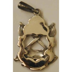 Iran Islam Shia Medium Size Imam Ali Dervish Kashkul Zulfiqar Sword Sterling Silver 925 Necklace Pendant