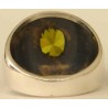 IRAN Persia Shah Pahlavi Lion & Sun Shiro Khorshid & Zoroastrian Farvahar Wing Olive Imitation Stone Silver 925 Ring
