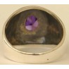 IRAN Persia Shah Pahlavi Lion & Sun Shiro Khorshid & Zoroastrian Farvahar Wing Violet Imitation Stone Silver 925 Ring