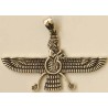 Iran Persia Double-Sided Sterling Silver 925 Zoroastrian Farvahar Wing Necklace Pendant