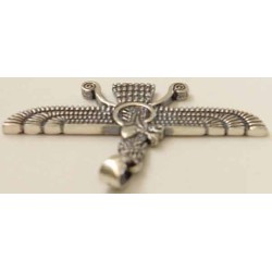 Iran Persia Double-Sided Sterling Silver 925 Zoroastrian Farvahar Wing Necklace Pendant