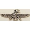 Iran Persia Double-Sided Sterling Silver 925 Zoroastrian Farvahar Wing Necklace Pendant