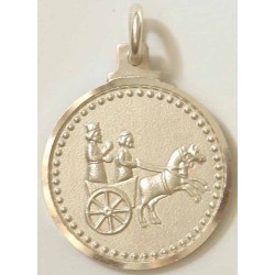 Iran Persia Sterling Silver 925 Achaemenian Takht-e Jamshid Persepolis Persian & Mede soldier on Chariot Pendant Necklace