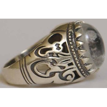 Iran Islam Shia Imam ALI-ON MA' AL-HAQQ Natural Dur-e Najaf Sterling Silver 925 Ring