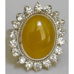 Iran Natural Yellow Agate Aqeeq Aqiq Silver 900 Lady's Ring