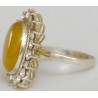 Iran Natural Yellow Agate Aqeeq Aqiq Silver 900 Lady's Ring