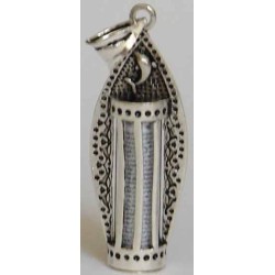 Islam Shia Joshan Saghir Dua Amulet Taweez Tawiz with Dolphin Fish Sterling Silver 925 Pendant Necklace