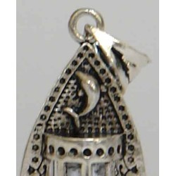 Islam Shia Joshan Saghir Dua Amulet Taweez Tawiz with Dolphin Fish Sterling Silver 925 Pendant Necklace