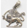 Iran Lion and Sun Emblem Sterling Silver 925 Pendant Necklace