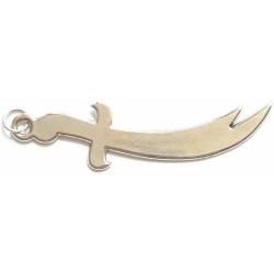 Iran Islam Shia Imam Ali Large Size Metal Zulfiqar Sword Pendant Necklace