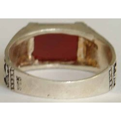 Iran Islam Shia Imam YA ALI MADAD Natural Agate Aqeeq Aqiq Akeek Sterling Silver 925 Ring