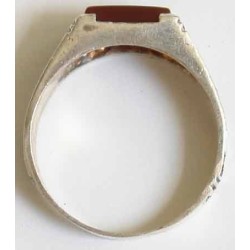 Iran Islam Shia Imam YA ALI MADAD Natural Agate Aqeeq Aqiq Akeek Sterling Silver 925 Ring