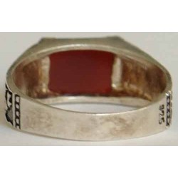 Iran Islam Shia Imam YA ALI MADAD Natural Agate Aqeeq Aqiq Akeek Sterling Silver 925 Ring
