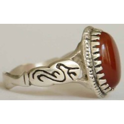 Iran Islam Shia Imam ALI A.S. Name Natural Agate Aqeeq Aqiq Akeek Sterling Silver 925 Ring