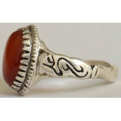 Iran Islam Shia Imam ALI A.S. Name Natural Agate Aqeeq Aqiq Akeek Sterling Silver 925 Ring