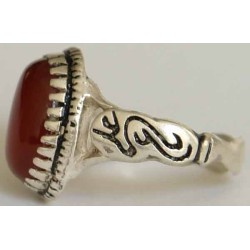Iran Islam Shia Imam ALI A.S. Name Natural Agate Aqeeq Aqiq Akeek Sterling Silver 925 Ring