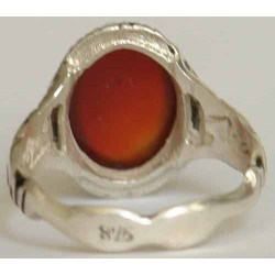 Iran Islam Shia Imam ALI A.S. Name Natural Agate Aqeeq Aqiq Akeek Sterling Silver 925 Ring
