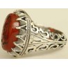 Iran Islam Shia YA ALI ( means Oh Imam Ali ) carved in Nice Arabic Calligraphy on Natural Agate Sterling Silver 925 Ring
