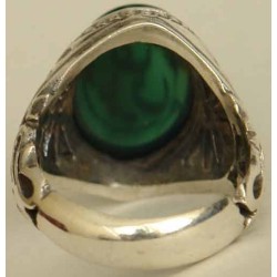 Iran Islam Shia YA ALI ( means Oh Imam Ali ) carved in Nice Arabic Calligraphy on Natural Chrysoprase Sterling Silver 925 Ring