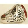 Iran Islam Shia YA Husain ( Oh Imam Husain ) carved in Nice Arabic Calligraphy on Natural Agate Sterling Silver 925 Ring