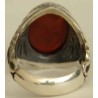 Iran Islam Shia YA Husain ( Oh Imam Husain ) carved in Nice Arabic Calligraphy on Natural Agate Sterling Silver 925 Ring