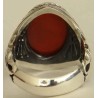 Iran Islam Shia YA FATIMAH AL-ZAHRA carved in Nice Arabic Calligraphy on Natural Agate Sterling Silver 925 Ring